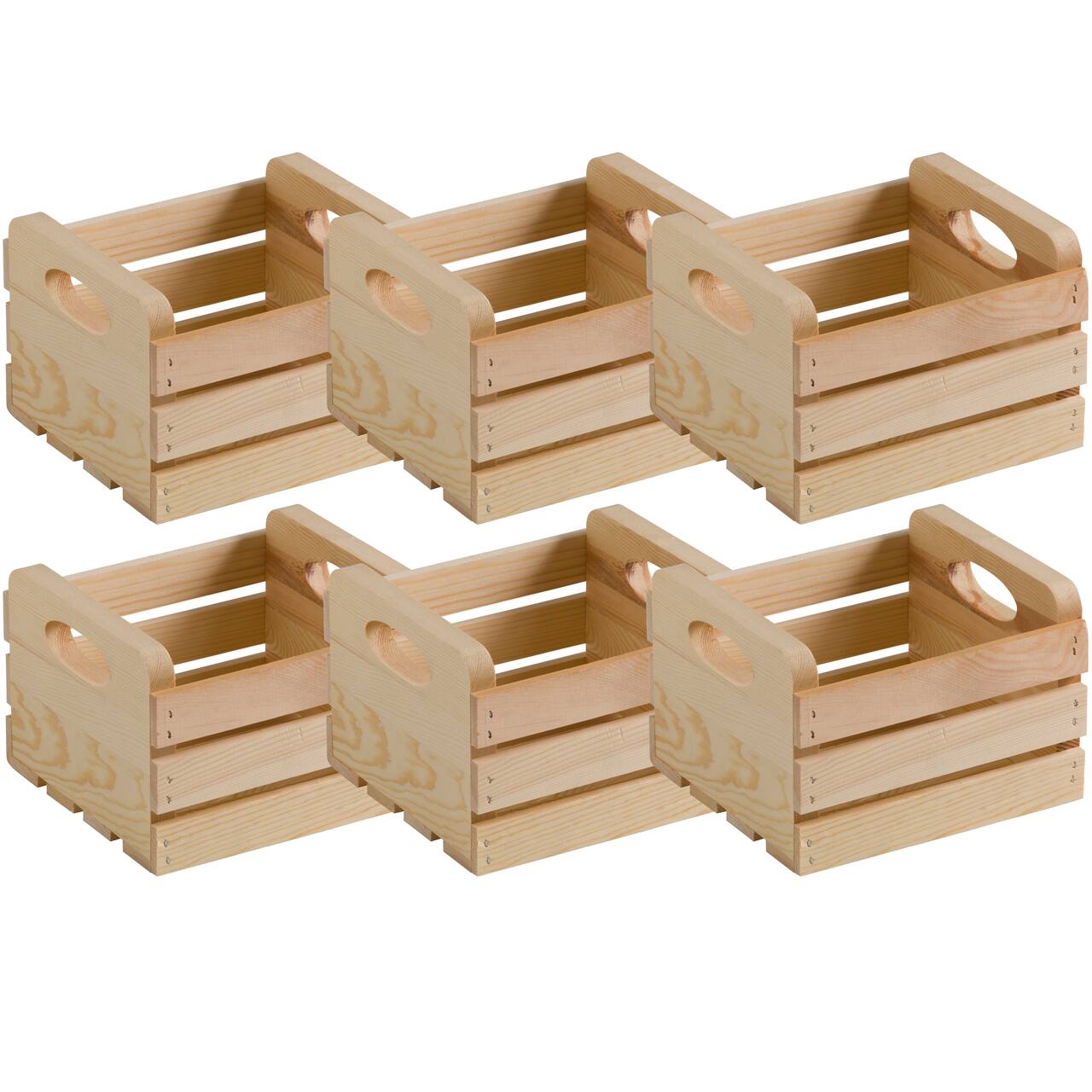 Buy In Bulk 6 Pack 8 Wood Crate With Cutout Handles By Make Market buy-in-bulk-6-pack-8-wood-crate-with-cutout-handles-by-make-market